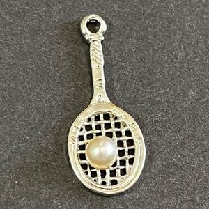 Tennis Racquet and Ball Silver Charm Sports Jewelry Bracelet Necklace Athletic